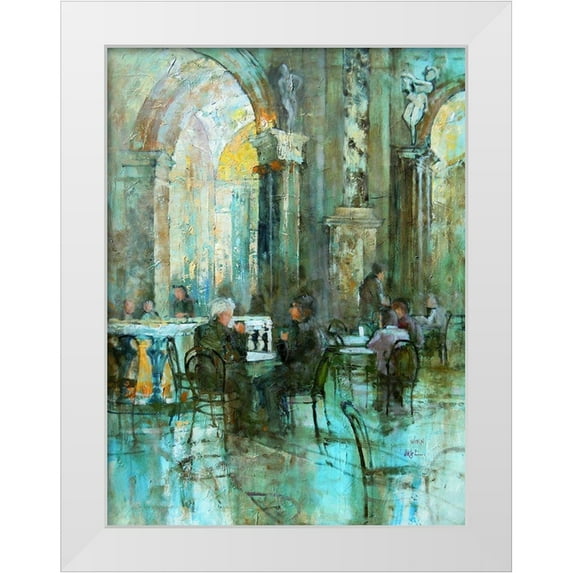 Zakrynycny, Viktor 25x32 White Modern Wood Framed Museum Art Print Titled - Meeting in Vienna