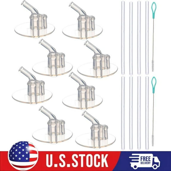 8 Sets Silicone Sipper Replacement Straws for Thermos Funtainer 12 Ounce Bottle