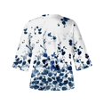 thumbnail image 4 of ICHUANYI Liquidación Camiseta holgada estampada a la moda para mujer Blusa con mangas 3/4 Blusa con cuello en V Tops casuales ICHUANYI WER202308230921, 4 of 5
