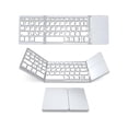 thumbnail image 1 of TFixol Wireless BT Keyboard Mini Folding Keyboard Portable Ultra Slim BT Keyboard with Touchpad for Windows/Android/iOS Silver, 1 of 8