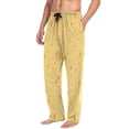 thumbnail image 5 of Yellow Stars Pattern Men's Lightweight Pajama Bottoms Stretch Elastic Waist Side Pockets Spring Fall, 5 of 7