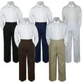 thumbnail image 1 of 3pc Boy Suit Set Ivory Off White Bow Tie Baby Toddler Kid Formal Shirt Pants S-7, 1 of 2