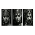 thumbnail image 2 of Designart "Vintage Boho Queen Retro Glamour II" Woman Fashion Photography Wall Art Set Of 3 - Glam Black Canvas Set For Living Room Decor, 2 of 6