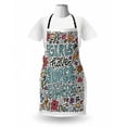 thumbnail image 3 of Girls Have Super Powers Apron, Floral Design with Calligraphy Doodle and Motifs Inspirational, Unisex Kitchen Bib with Adjustable Neck for Cooking Gardening, Adult Size, Multicolor, by Ambesonne, 3 of 4