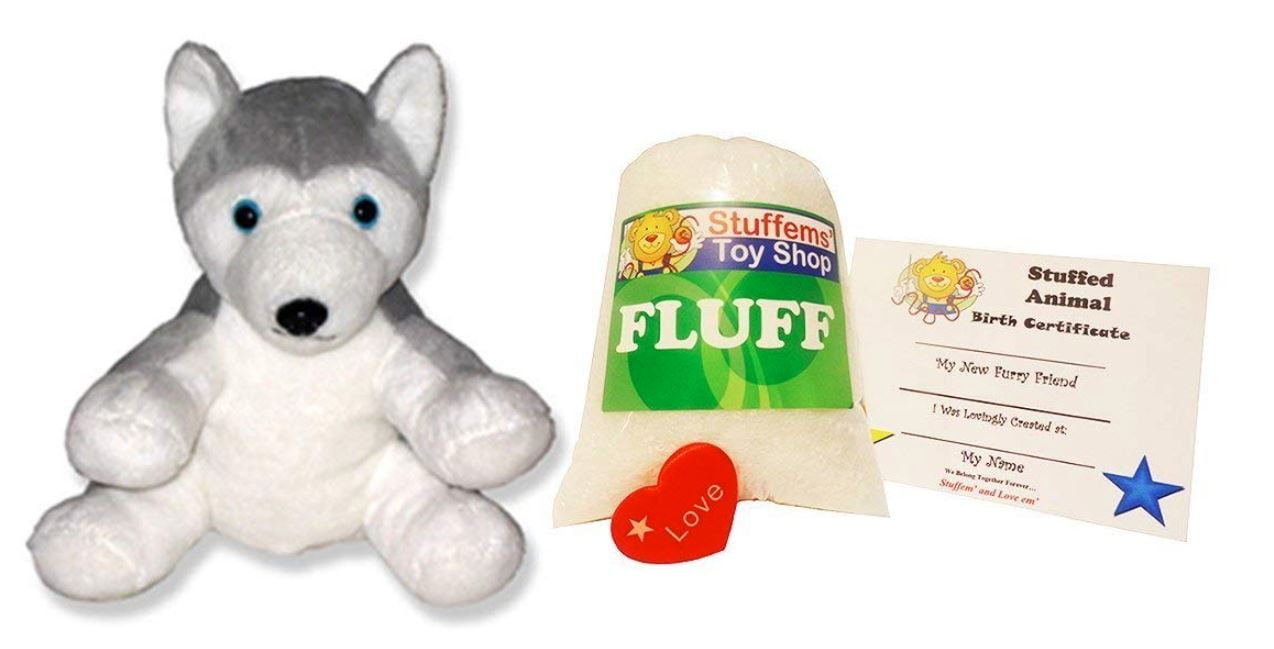 make your own stuffed animal mini 8 inch soft husky dog kit no sewing required!