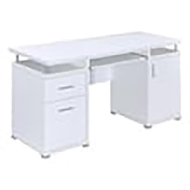 Stonecroft Furniture 2-Drawer Contemporary Wood Computer Desk in White