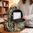 thumbnail image 4 of SCRAWLGOD Camo Forest Print Green 17 Inch 600D Backpack, Multi-Pocket Kids Bookbag, Schoolbag for Middle School Travel Camping Vacation, Large Capacity Daypack, 4 of 7