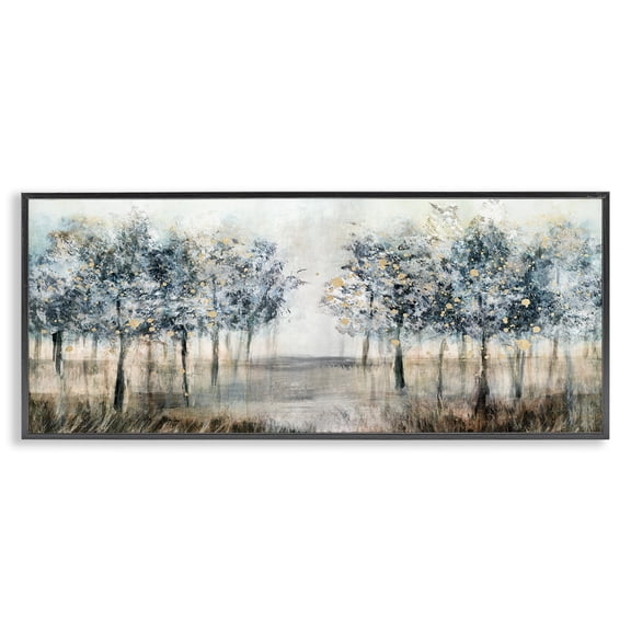 Modern Tree Grove Black Framed Giclee Art, 30 x 13, Made In USA