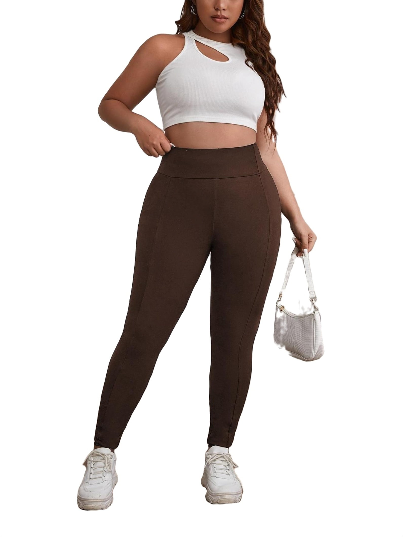 Chocolate brown leggings plus size hotsell