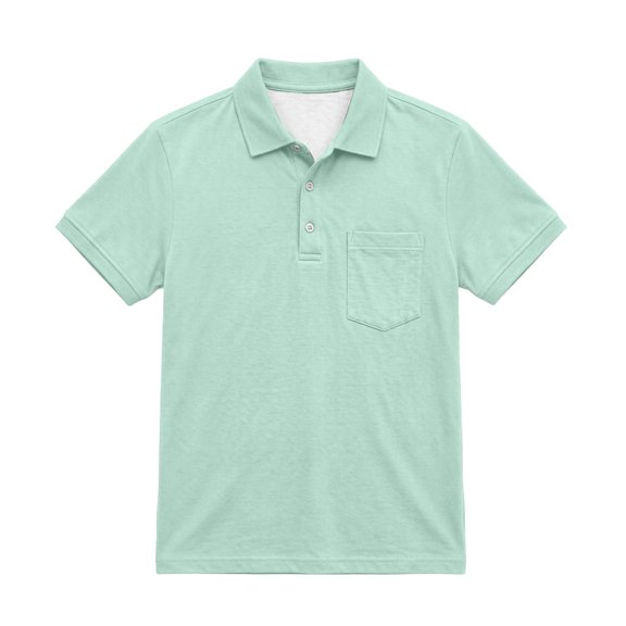 KyCheLot Kids Boys Girls T-Shirts Button Solid Color Lapel Neck Short Sleeve Tops Comfy Casual Clothes with Pocket