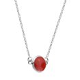 thumbnail image 4 of Modish Two Sided Round Red Coral and White Shell Sterling Silver Necklace, 4 of 7
