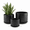 Black, variant on BUYMAX 4+5+6 inch Set of 3 Ceramic Planters, Black & White Checkerboard Flower Pots with Drainage Hole