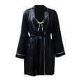 thumbnail image 4 of ManxiVoo Simple Sleeveless Slip Robe Set Loose Fit Nightgown for Women Home Wear M Size Black, 4 of 4
