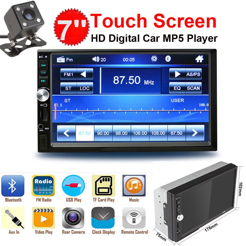 7In 2 Din HD Touch Screen Car Bluetooth MP5 Player FM Radio Stereo USB/TF AUX