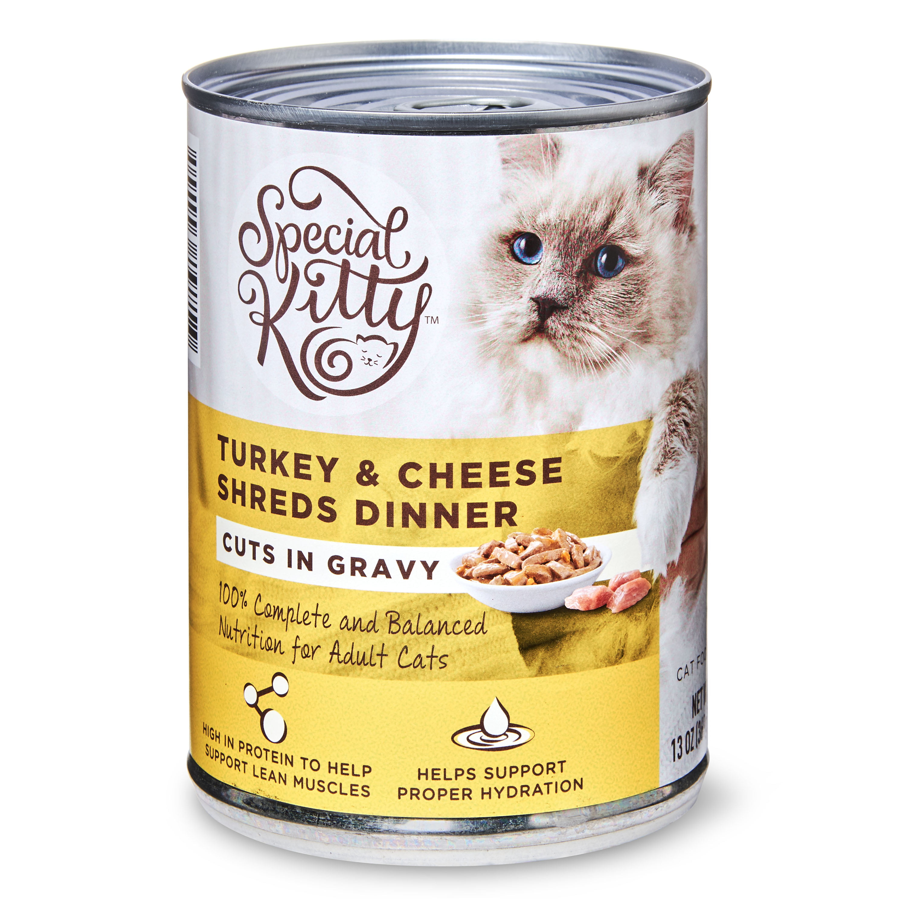 Special Kitty Turkey & Cheese Shreds Dinner Cuts in Gravy Cat Food, 13