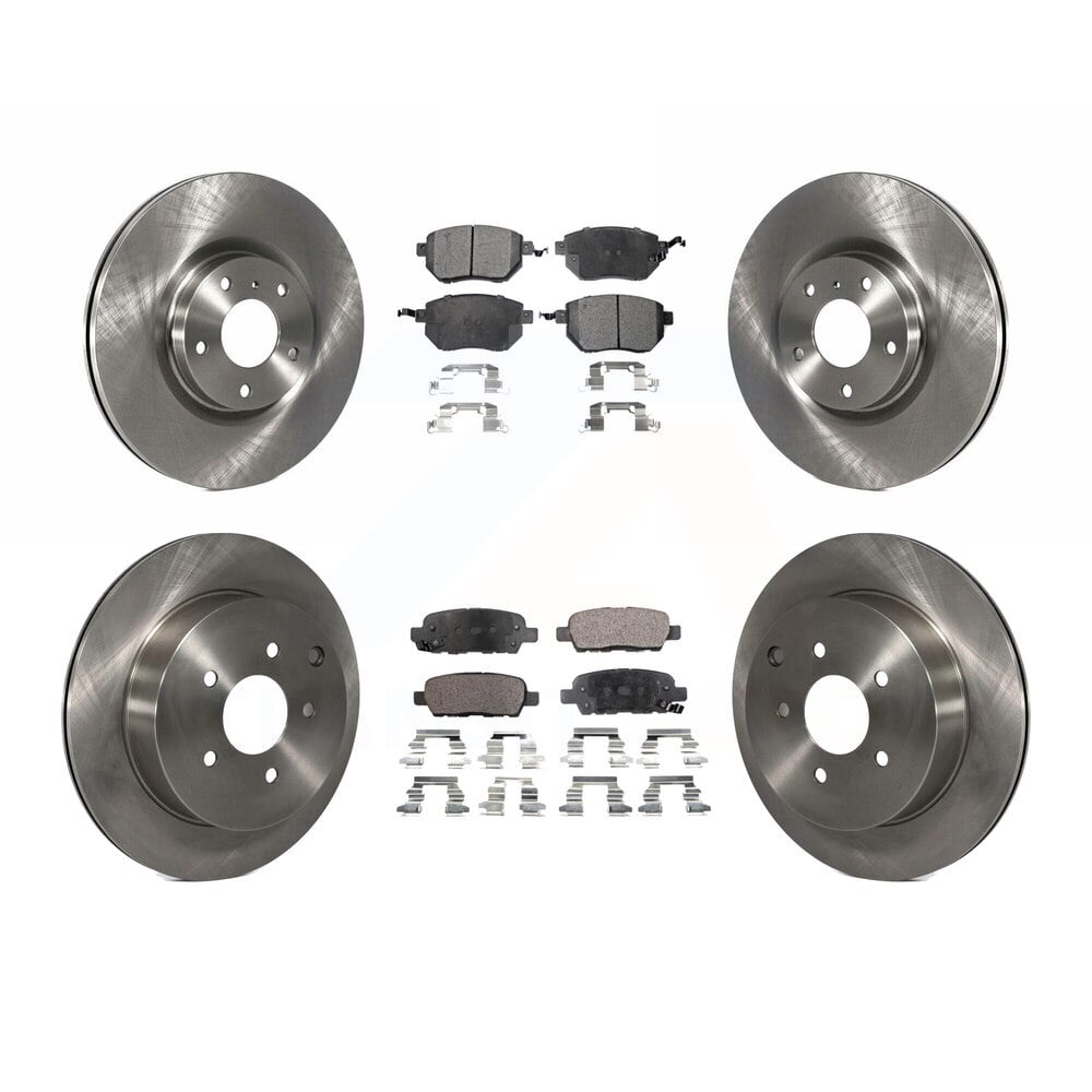 Front Rear Disc Brake Rotors And Semi-Metallic Pads Kit For Nissan ...