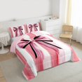 thumbnail image 3 of Castle Fairy Cute Bowknot 3 Pieces Queen Comforter Set,Dreamy Princess Ultra Soft Bedding Sets,Geometric Stripes Bedding Comforter Set,Microfiber Girls Bedroom Decor,Reversible, 3 of 8