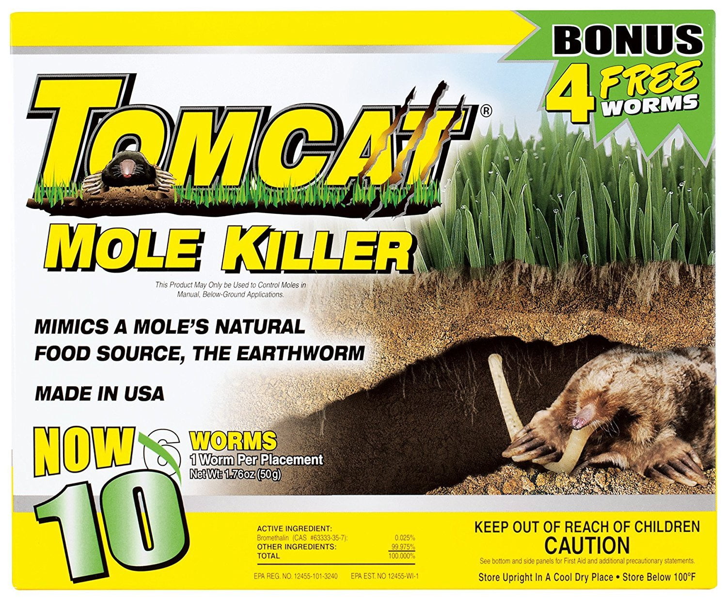 TOMCAT Mole Killer Worm Formula, 10pk - Walmart.com