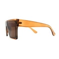 thumbnail image 3 of Retro Mobster Squared Flat Top Plastic Rectangular Sunglasses All Brown, 3 of 4