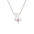 thumbnail image 2 of Delight Jewelry Silvertone Small Fairy with Pink Wings Silvertone Dream Big Pendant Necklace, 25", 2 of 4