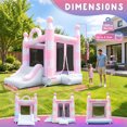 Pink Castle Rental Inflatable Esheno 2 in 1 Inflatable Bounce House with Slide Pink White Bouncer ...