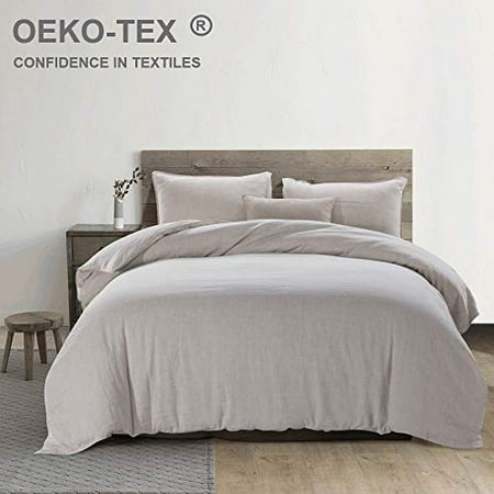 Meadow Park Stone Washed French Linen Duvet Cover Set 3 Pieces