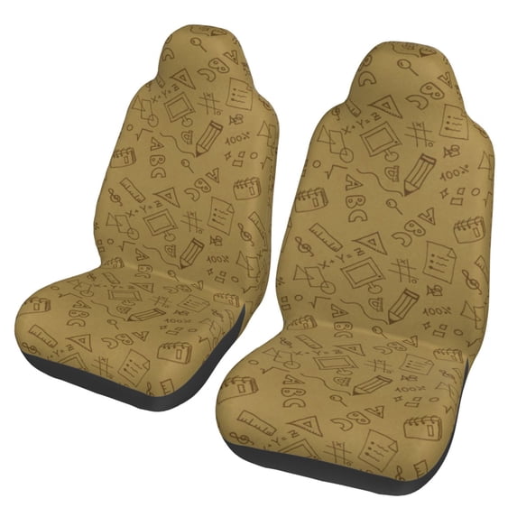 LNWH Car Seat Covers, ABC Graffiti Pattern Car Interior Seat Covers - Universal Fit Most Cars, SUV, Trucks, 2pcs Car Seat Protectors