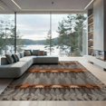 thumbnail image 2 of ODIKA 8'x10' Washable Area Rug Non-Slip Chair-Friendly Mat Wilderness Mountain Scene With Pine Forest And Deer Bear Motif Cabin Flowing for Dining Room, Large Office, Lounge, 2 of 7