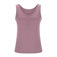 thumbnail image 5 of LLYWEY Camisole Tops Summer Sleeveless Standard Straps Solid Tank Top with Built in Bra Padded Polyester Workout Yoga Shirts ( Women's Plus), 5 of 9