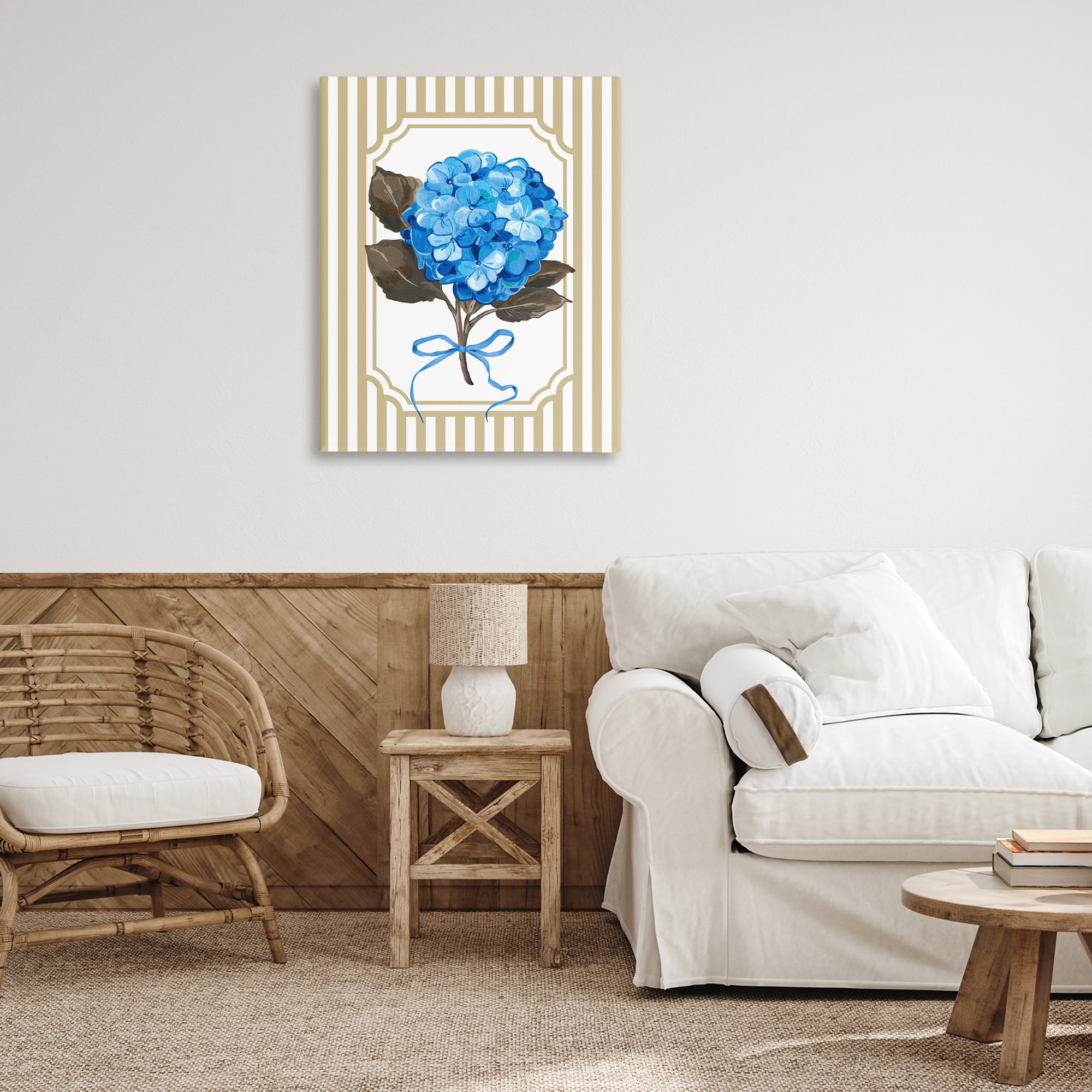 Hydrangea Bundle with Bow Canvas Wall Art, design by Adonna Ebrahimi