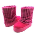 thumbnail image 2 of Lurnyet Women Winter Fuzzy Boots Faux Fur Lined 2 inch Sole Calf High, 2 of 4