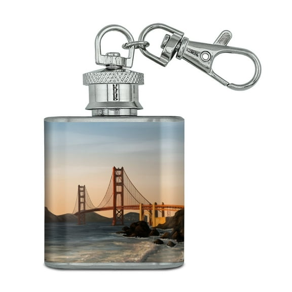 Golden Gate Bridge San Francisco Stainless Steel 1oz Mini Flask Key Chain