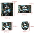 thumbnail image 2 of 4 Pcs Funny Cat Shower Curtain Set - Cute Cat Bathroom Set for Kids Boys Girls, Blue Sea Ocean Themed Shower Curtain with Rug, Toilet Cover and Bath Mat, Girl Bathroom Decor with 12 Hooks, 2 of 6