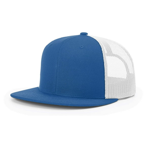 Richardson Unisex 511 Flatbill Trucker Adjustable Snapback Baseball Cap, Royal/White, One Size Fits Most
