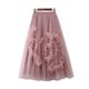 thumbnail image 3 of Vestido de falda de Hada de borde dulce Vintage para mujer, Falda Midi de tul de Cintura elástica de Hada de línea A, Swing grande Irregular, 3 of 5