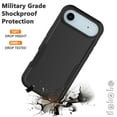 thumbnail image 2 of Military Grade Shockproof iPhone 17 Air Case,Dual Layer Full Body Protective Cover with Anti-Slip Grip & Raised Camera Heavy Duty Rugged Case- Black, 2 of 6