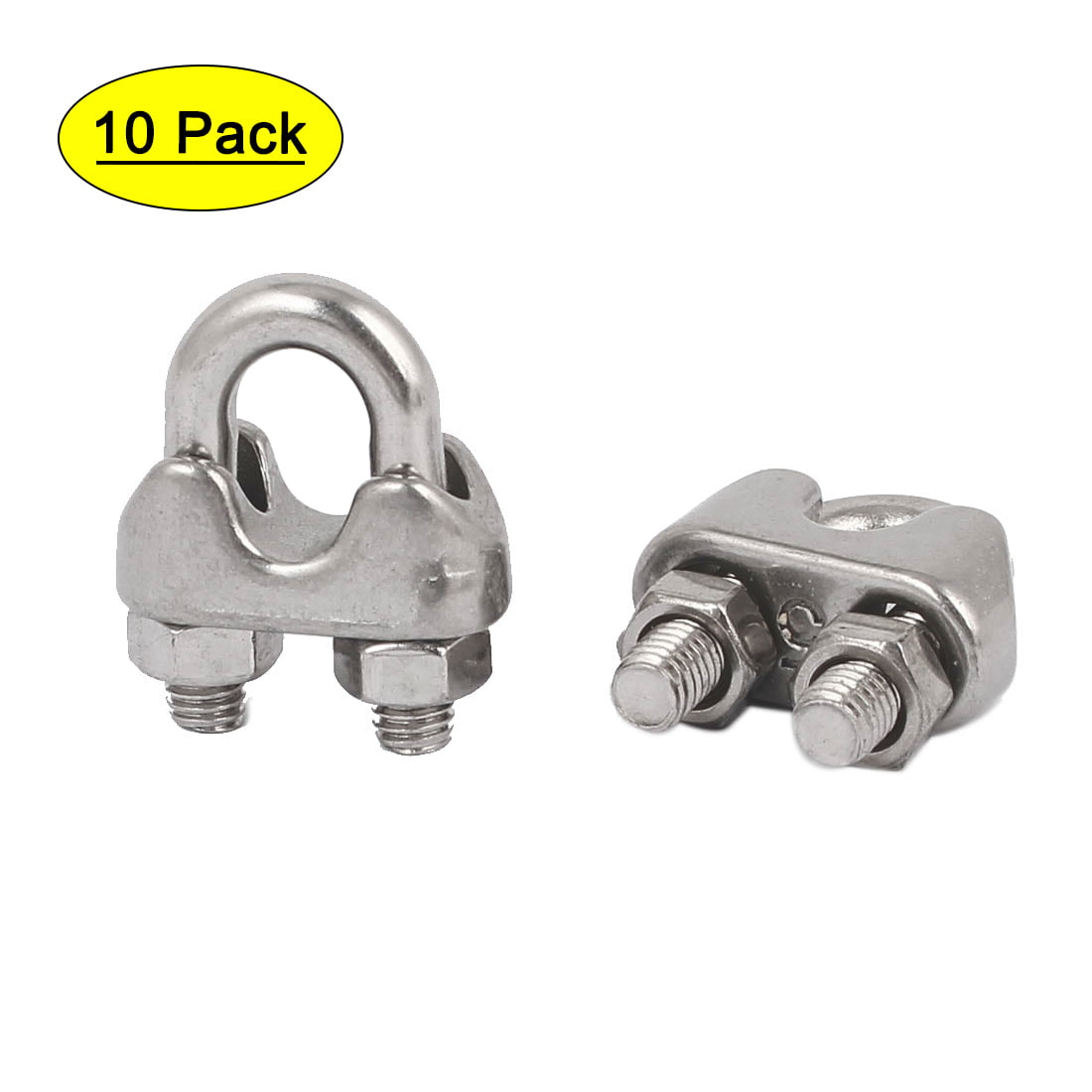 10PCS M10 Wire Rope Clip Cable Clamps 304 Stainless Steel 