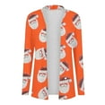 thumbnail image 4 of Ugly Christmas Sweater for Women Casual Open Front Long Sleeve Cardigan Xmas Santa Print Holiday Party Outerwear, 4 of 6