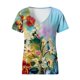thumbnail image 4 of Moda Mujer Cuello en V Manga corta Impresión Jersey Blusas sueltas Tops Camiseta OAVQHLG3B Store lin121212, 4 of 4
