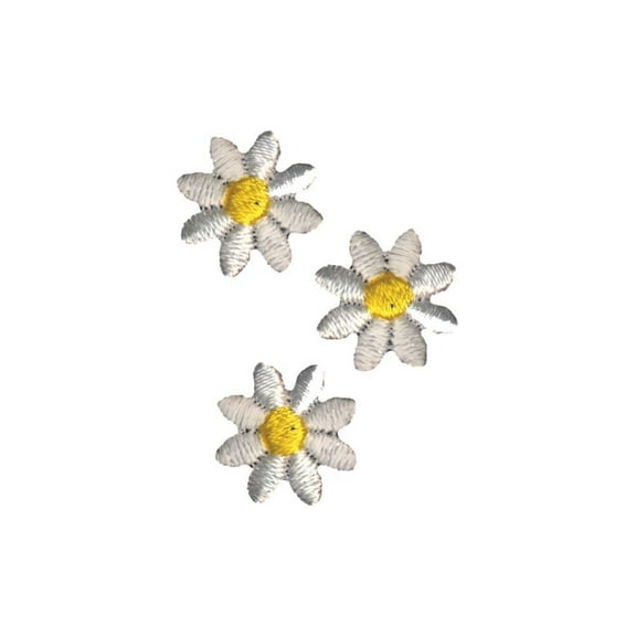 Wrights Iron-On Appliques 3/Pkg-White Daisies