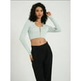 thumbnail image 2 of Scoop Neck Accessorized Cropped Cardigan with a Back Cut out, 2 of 5