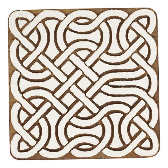 IBA Indianbeautifulart Textile Printing Block Celtic Design Hand Carved Wooden Stamp Wood Block Printing Textile Stamps For Fabric/ Pottery Blocks,3 Inch