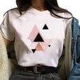 thumbnail image 2 of Ichuanyi Womens Tops Women's fashion geometric graphic print Harajuku female round neck loose T-shirt, 2 of 4