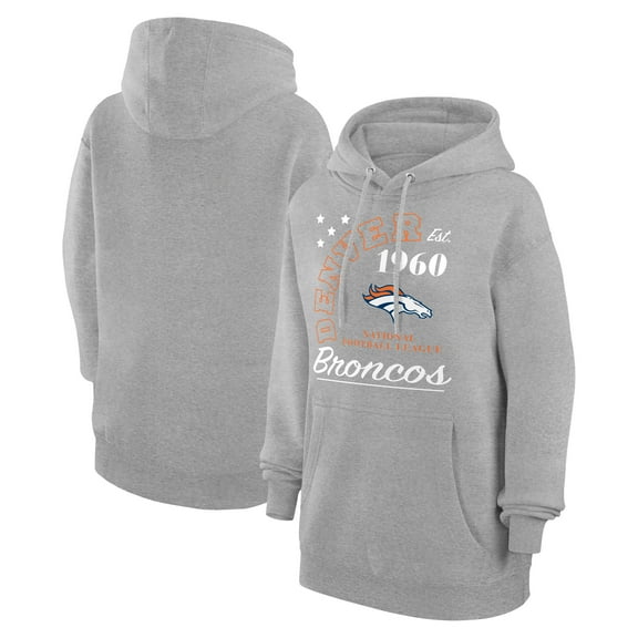 Unisex Starter  Heather Gray Denver Broncos Arch Team Fleece Pullover Hoodie