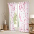 thumbnail image 3 of Castle Fairy Monogrammed Letter Black Out Curtains for Teens,Flower Bow Curtains Pack of 2 (42x63 Each),Geometric Stripes Bedroom Curtains,Ultra Soft Home Decor, 3 of 6