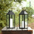 thumbnail image 3 of SAFAVIEH Ruane Black Iron Outdoor Hanging Lantern (Set of 2), 3 of 7