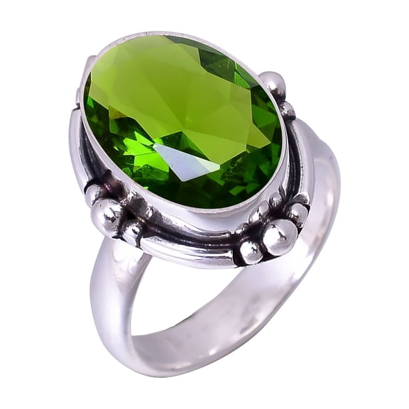 Green Tourmaline 925 Sterling Silver Ring, 14X10 mm Oval Gemstone Ring, Green Ring, Christmas Gift, Unique Jewelry Ring, Adjustable Ring V2739R2168139