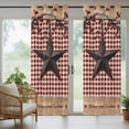thumbnail image 3 of 1 Panel Outdoor Curtains for Patio Waterproof 54"x95" Texas Star Farmhouse Weatherproof Privacy Outsides Curtains, Rustic Red Plaid Berry Wooden Grommet Thermal Drapes for Cabana Porch Pergola, 3 of 8