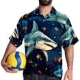 thumbnail image 4 of Starry Shark Men's Hawaiian Button Down Short Sleeve Casual Printed Summer Beach Unisex Shirt, 4 of 6