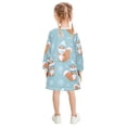 thumbnail image 3 of Girls' long-sleeved dress Squirrel Snowflake Girls' A-line dress with ribbed cuffs Soft and comfortable, 3 of 6